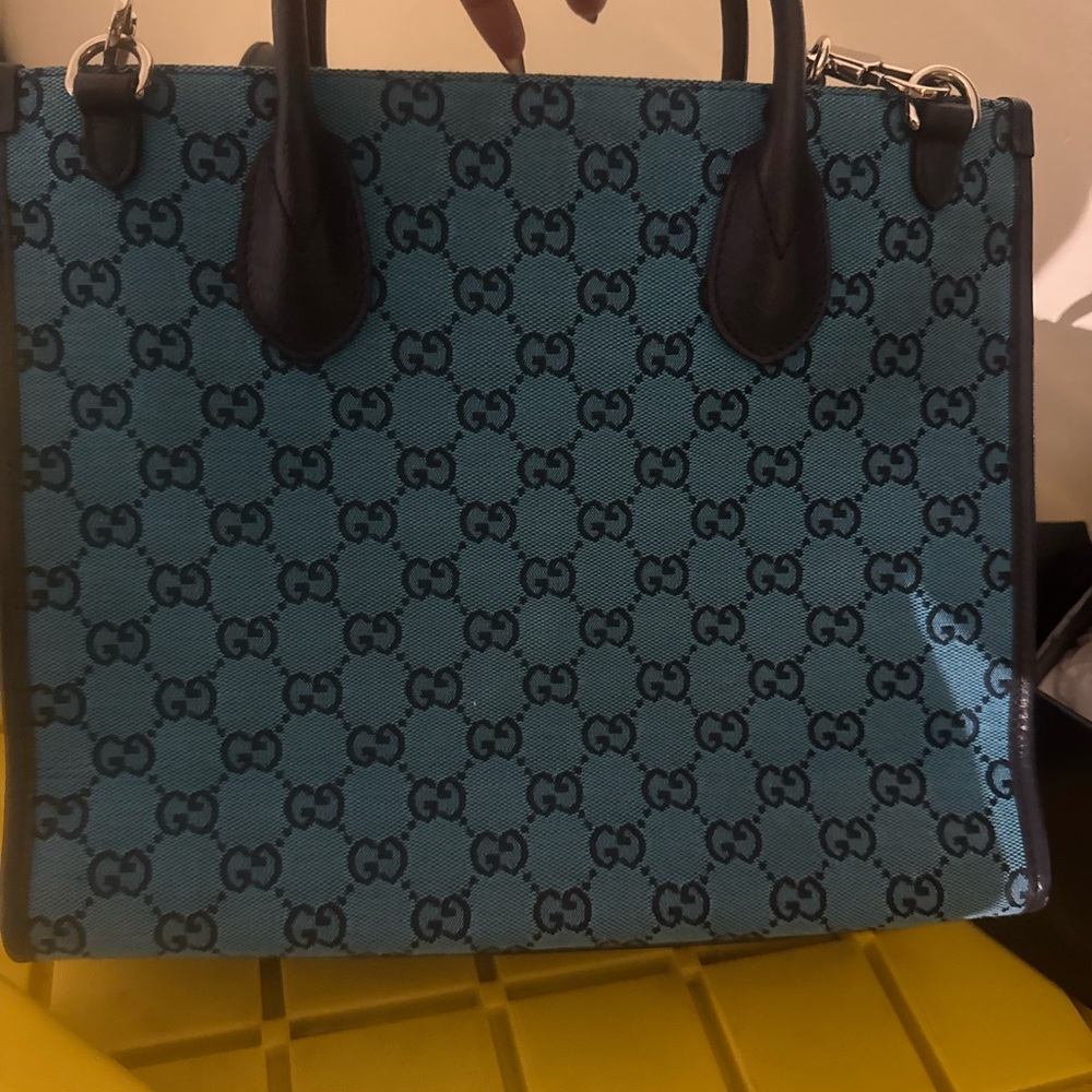 Gucci Black and Blue Tote Bag